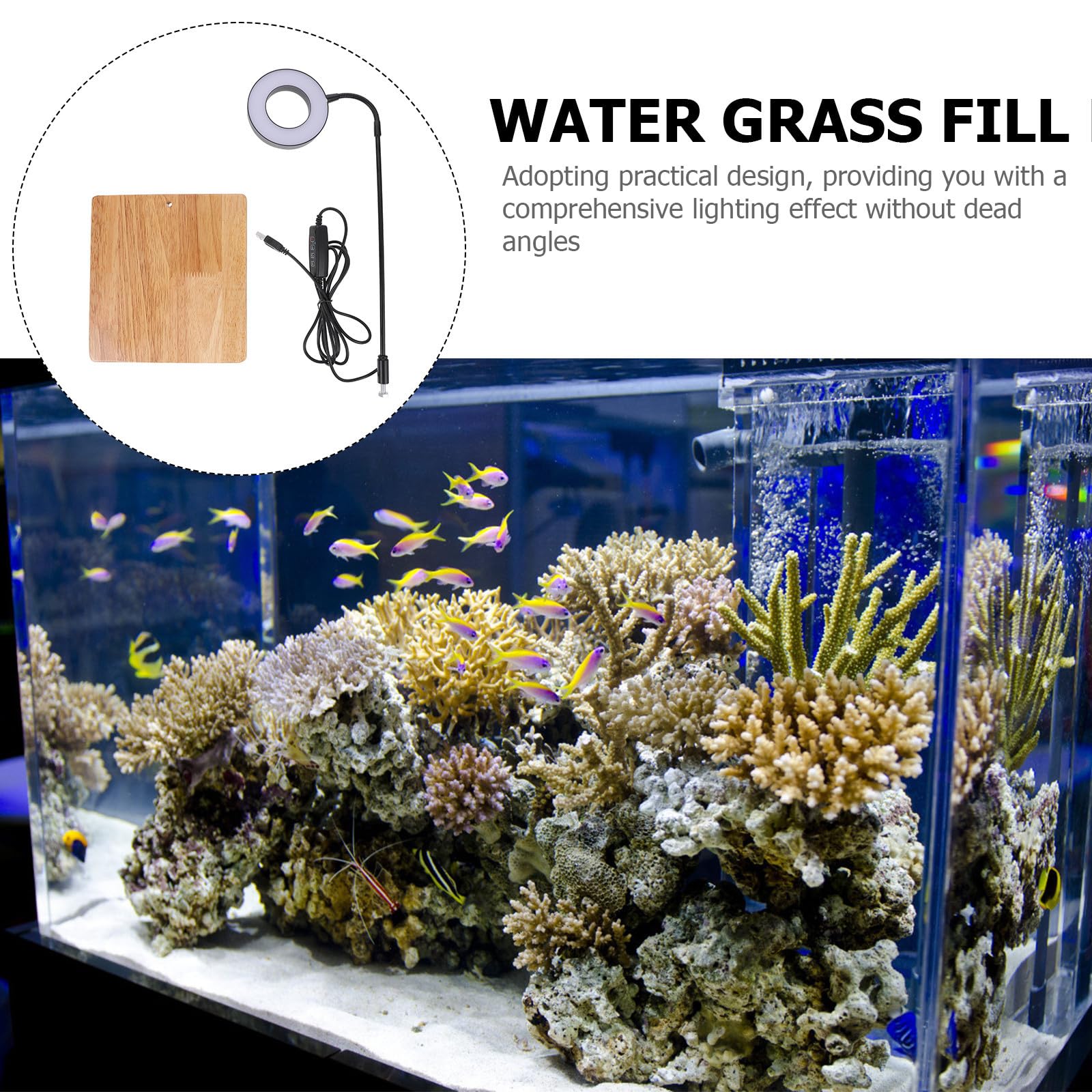 Lampe de Remplissage Lumineuse pour Aquarium 10 W Réglable en Aluminium
