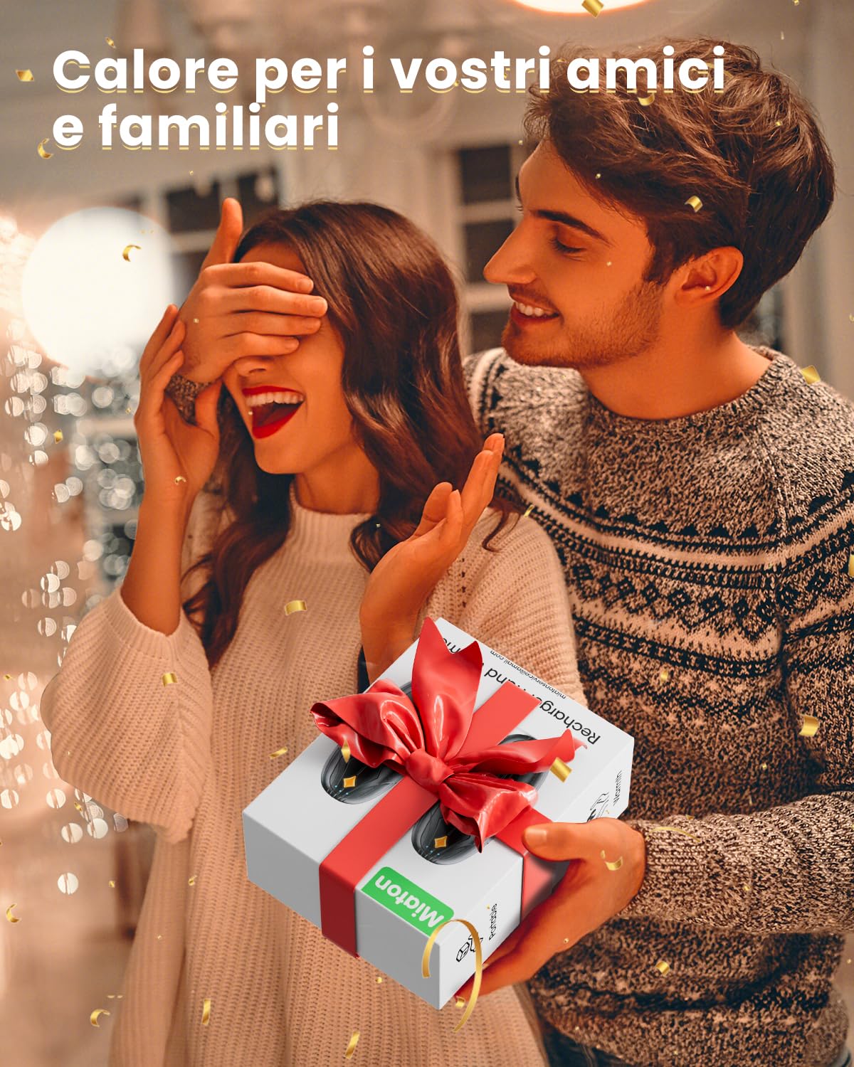 Scaldamani Ricaricabile 2 Confezione con Ricarica Custodia, 14000Mah Scalda Mani Portatile Elettrico, Scaldamani Usb Riutilizzabile, Durata, Regali di Natale per Campeggio All'aperto, Caccia