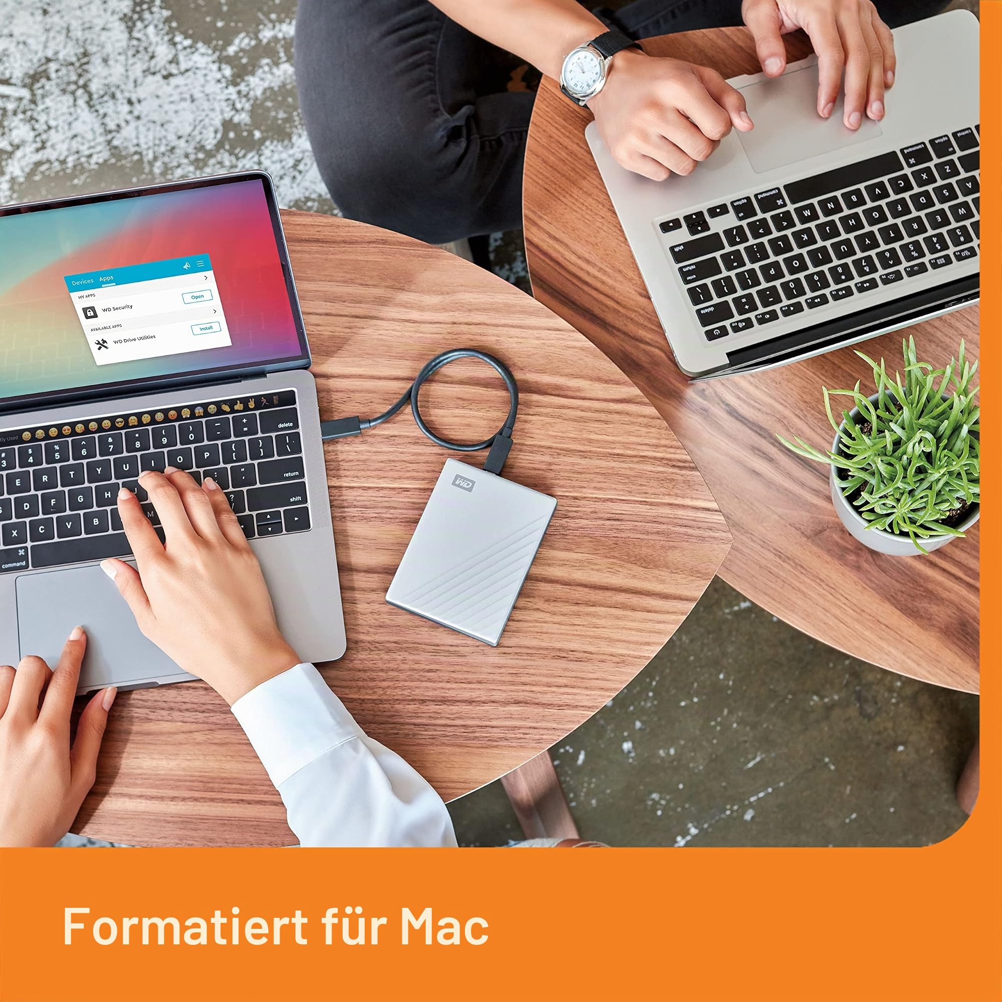WD 2TB My Passport Ultra for Mac, Portable HDD USB-C ready with software for device management, backup and password protection - Silver
