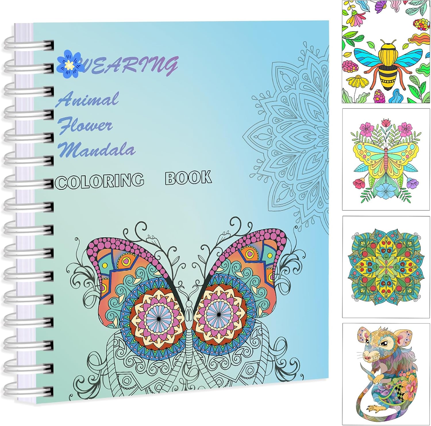 Adult Coloring Book Set- for Adults Relaxation with 36 Dual-Tip Markers in a Case, Anxiety Relief Patterns Included Mandala Animal Flowers and Other Themes,Perfect Stress-Relieving Gift for Women