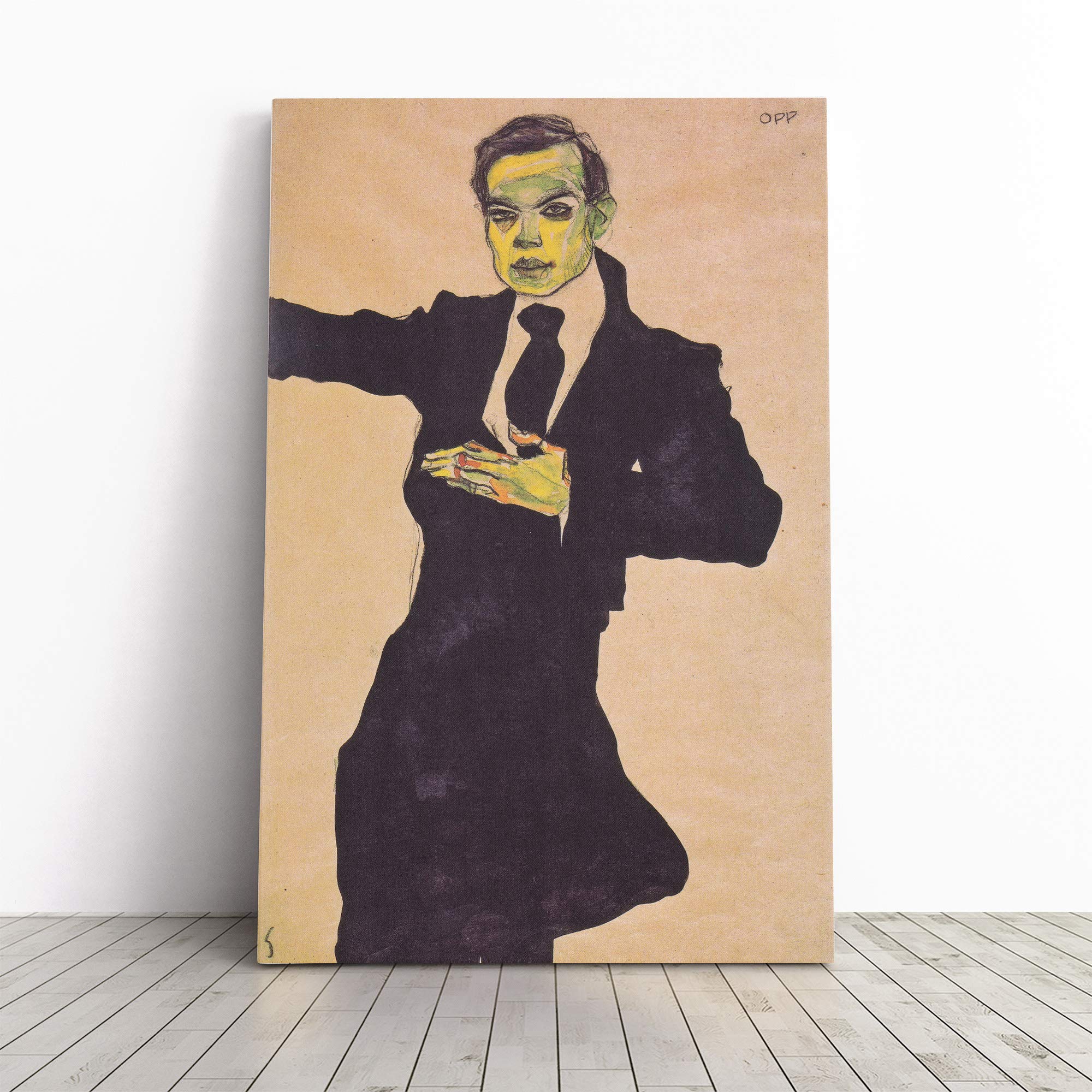 Egon Schiele Maler Max Canvas Print | Gallery Wrapped 30mm Frame Wall Art | 20x14 inches | Ready to Hang | Modern Picture | Living Room Bedroom Lounge Office
