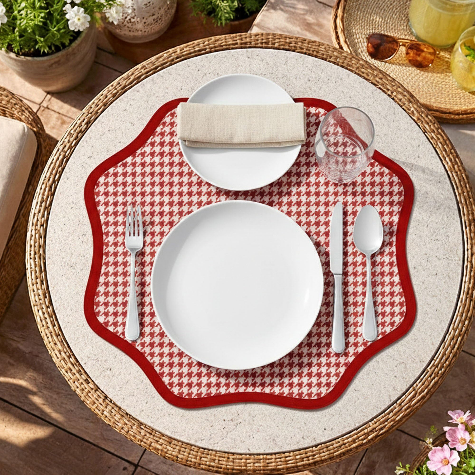Tim – Mantel Individual, 40 x 40 cm, Rojo, Fabricado en Italia
