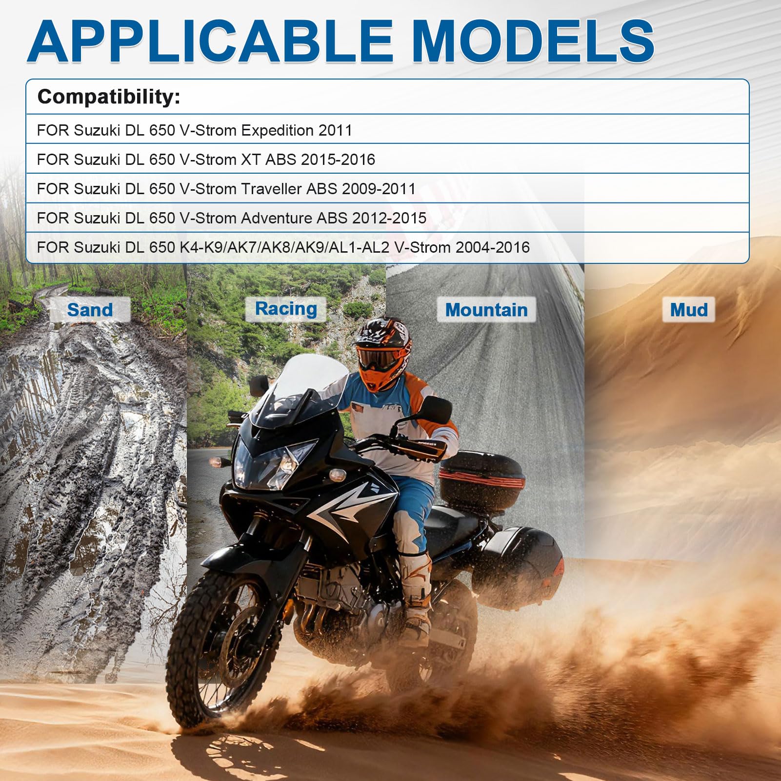 Pastiglie Freno Anteriore e Posteriore per Suzuki DL 650 Vstrom 600 2004-2016 DL 650 V-Strom Expedition Traveller ABS 2009-2011 DL 650 Vstrom XT Adventure DL 650 K/AK/AL V-Strom 2004-2016
