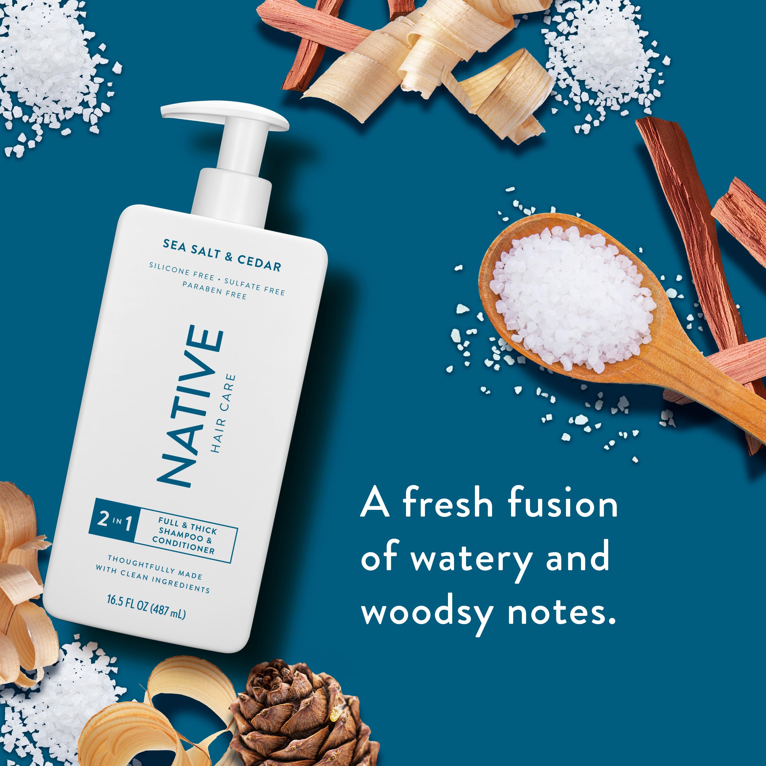Amazon.com : Native Sea Salt & Cedar 2N1 Shampoo & Conditioner Set