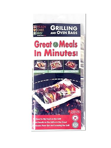 BBQ0912-RP - Bolsas para parrilla u horno, 0.1 pulgadas de altura, 9 pulgadas de ancho, 12 pulgadas de largo, (paquete de 4)