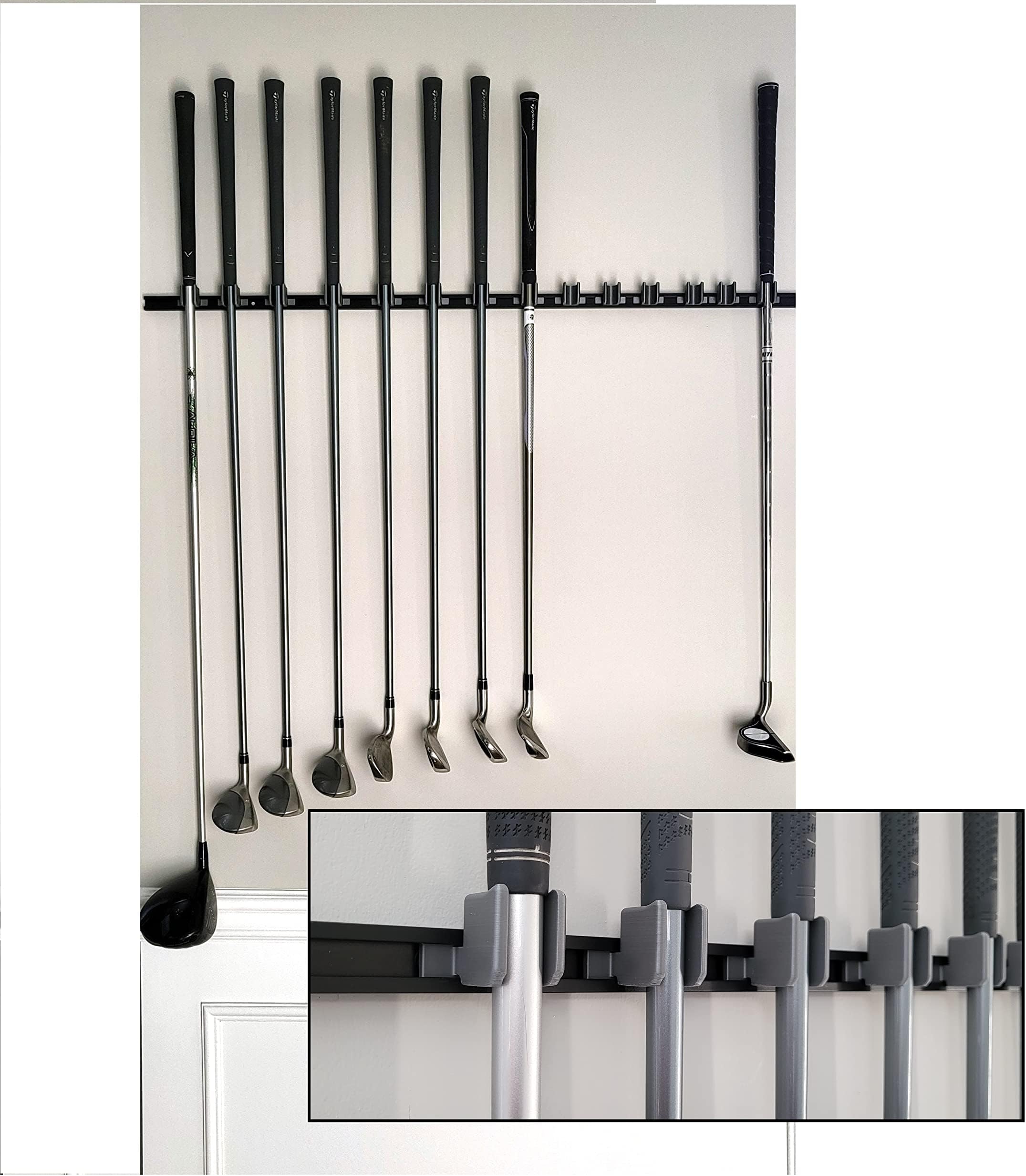 Golf Club Holder, Wall Display, Wall Hanger, Rack, Mount, Organizer, Hold 16 Clubs on 36" Rack
