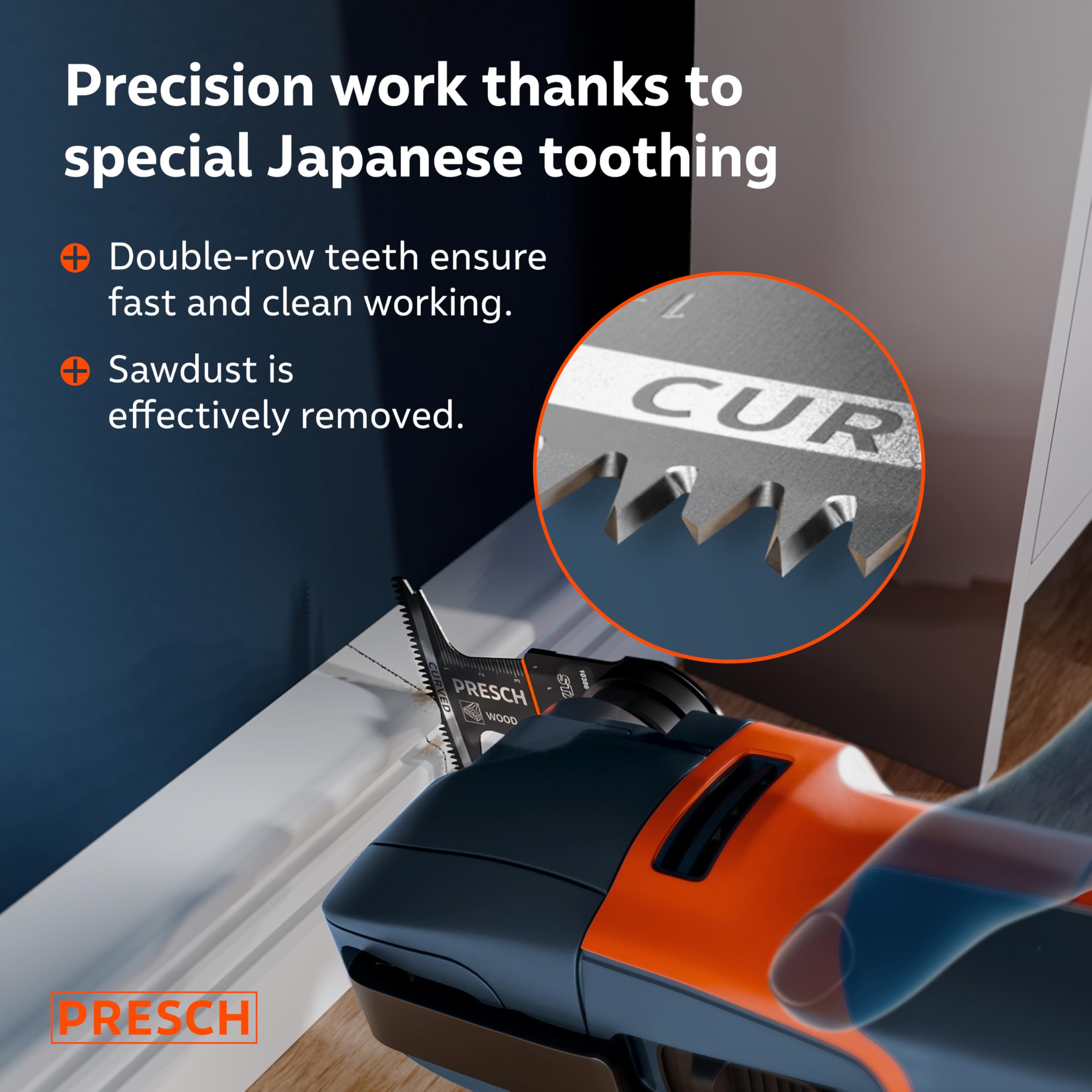Presch Multitool Blades for Wood 40x65mm 5 pcs., Starlock Multitool blades for tool-free replacement, Clean - Image 4