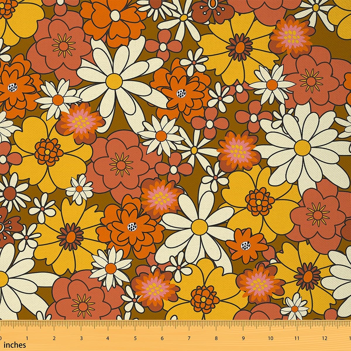 Amazon.com: 70s Groovy Flower Waterproof Fabric by The Yard