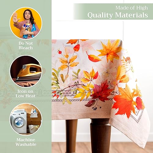 Miniatura 3 de Maison d' Hermine Mantel 100% algodón para mesas rectangulares de cocina, comedor, fiestas, bodas, Acción de GraciasNavidad (70 x 108 pulgadas),