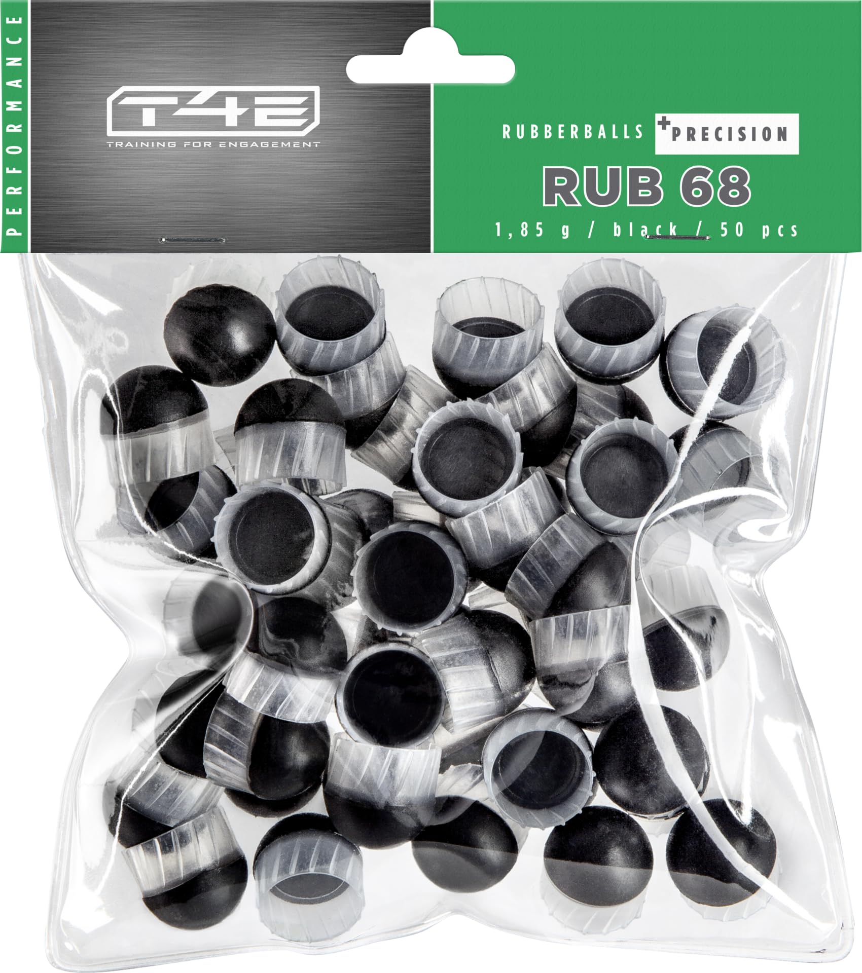 Balle caoutchouc t4e polymère blanc qab 50 - calibre .50