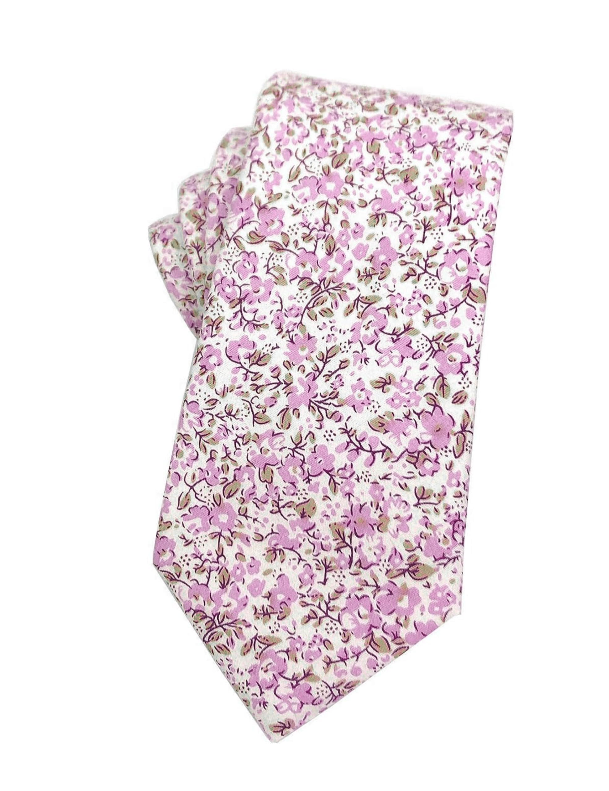 Mantieqingway Men's Cotton Floral Neck Tie 2.56'' Printed Skinny Tie