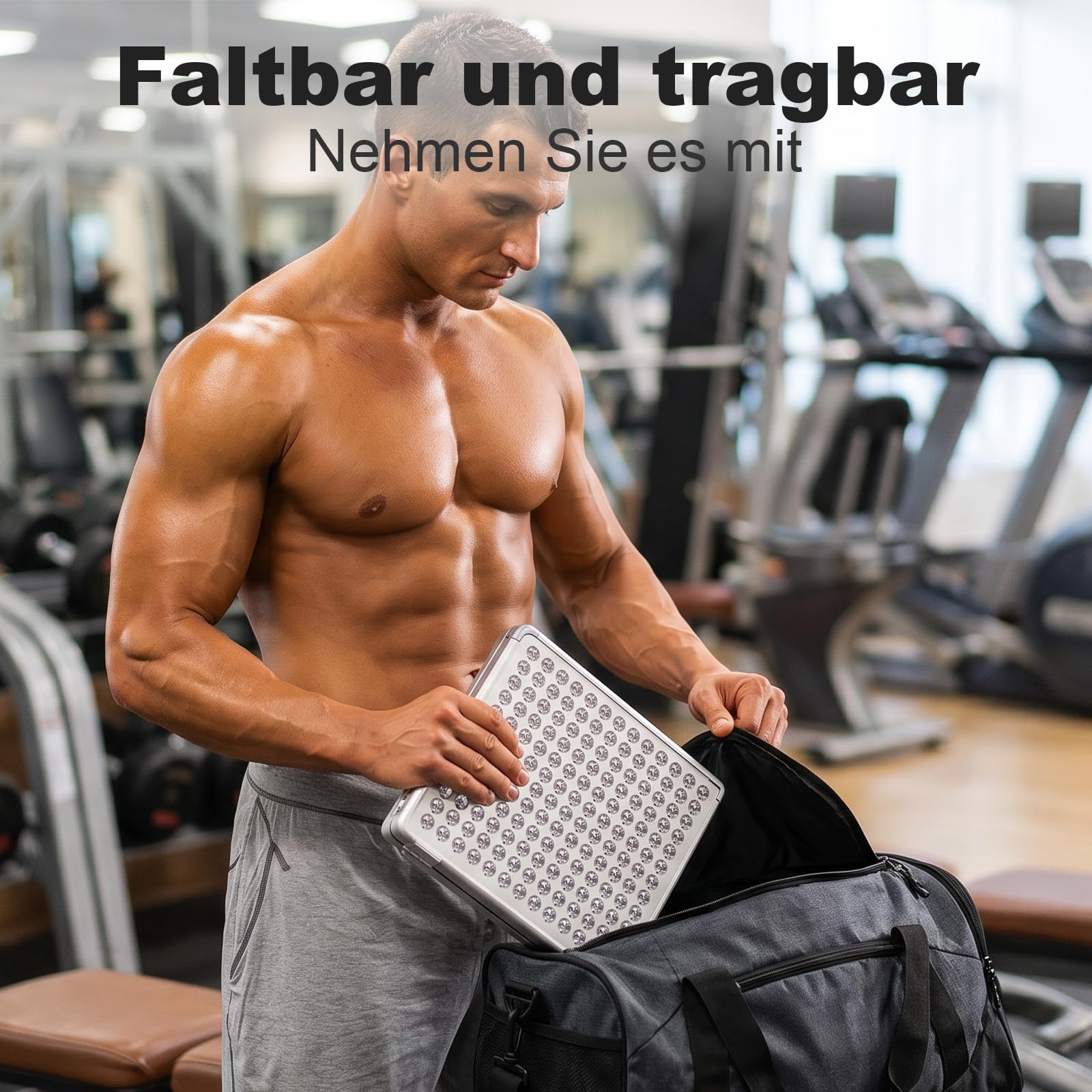 Bräunungsgeräte 48W Bräunungslampe für Zuhause, Tragbare Solarium mit 338 LEDs, Faltbares Gesichtsbräuner Solarium mit Augenschutz, Sonnenlampe Bräunungslampe für Gesicht und Körper