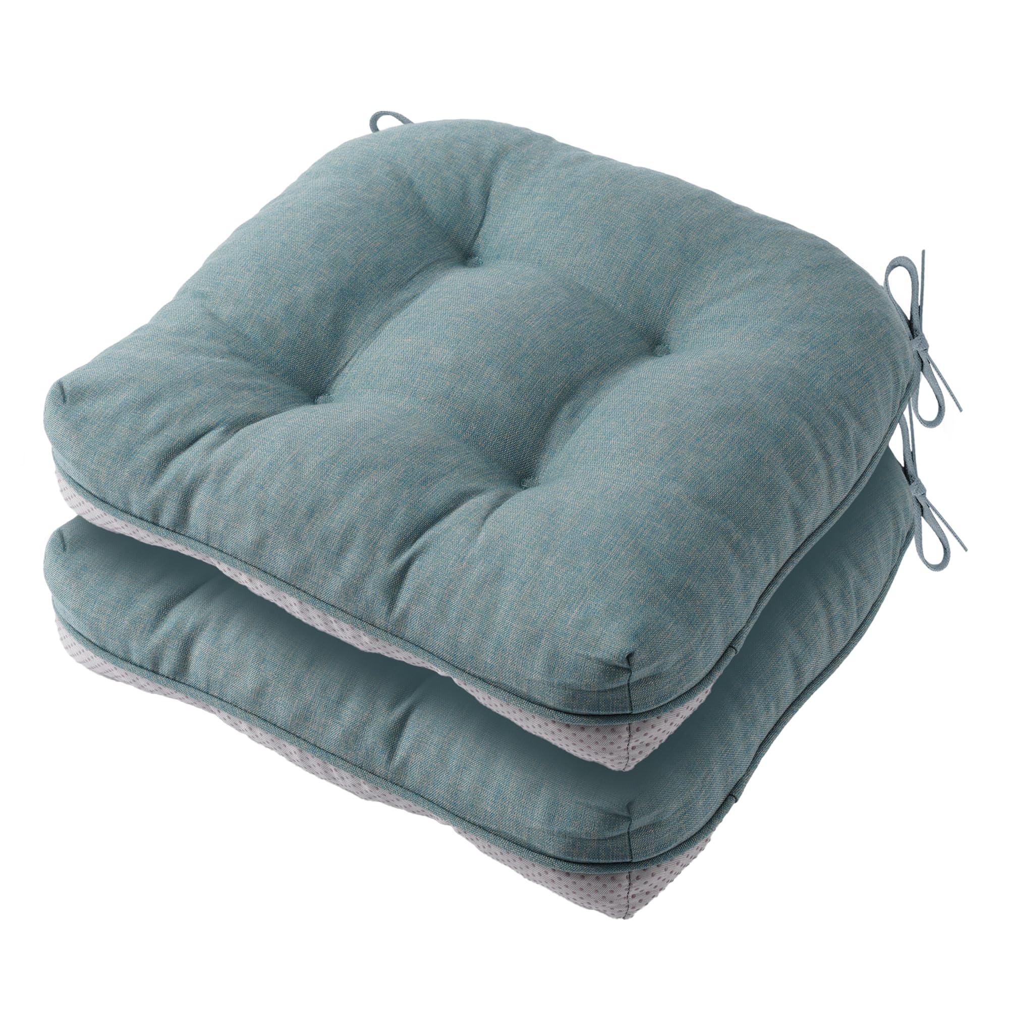 Battilo Kitchen Chair Cushions Set of 2, 15.5"x15.5"x4", Dusty Blue
