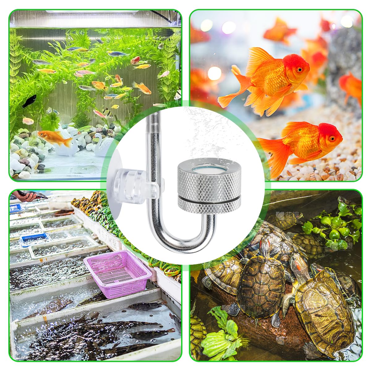 Diffuseur de CO2 pour aquarium, vaporisateur pour aquarium, diffuseur d'oxygène et de dioxyde de carbone avec ventouses et U-Pipe, diffuseur d'oxygène pour aquarium, diffuseur de CO2 pour aquarium