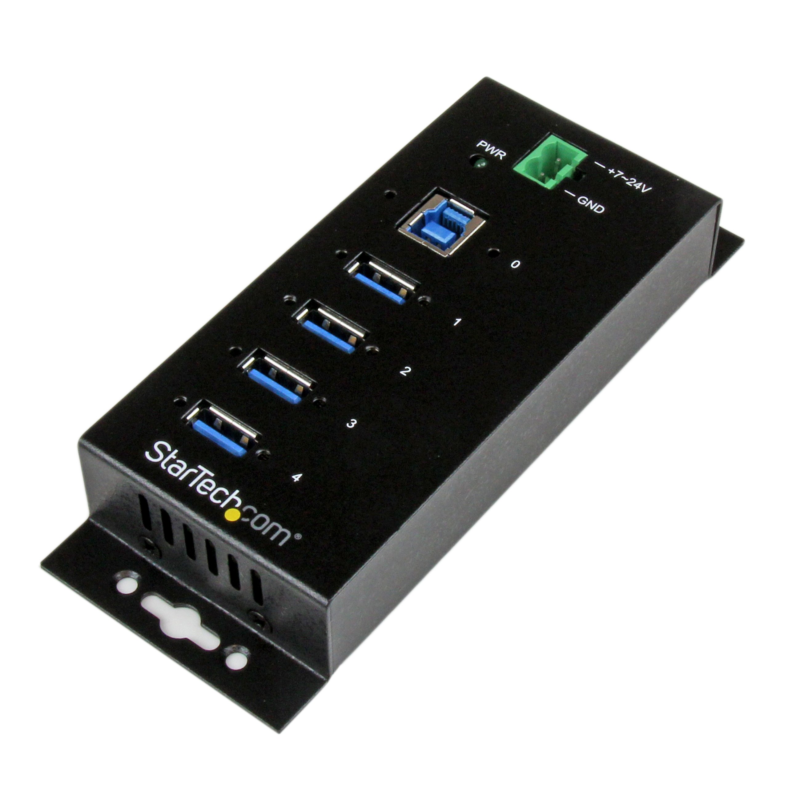 StarTech ST4300USBMS Industrial Hub (4 Port, USB 3.0) mit Overvoltage Protector