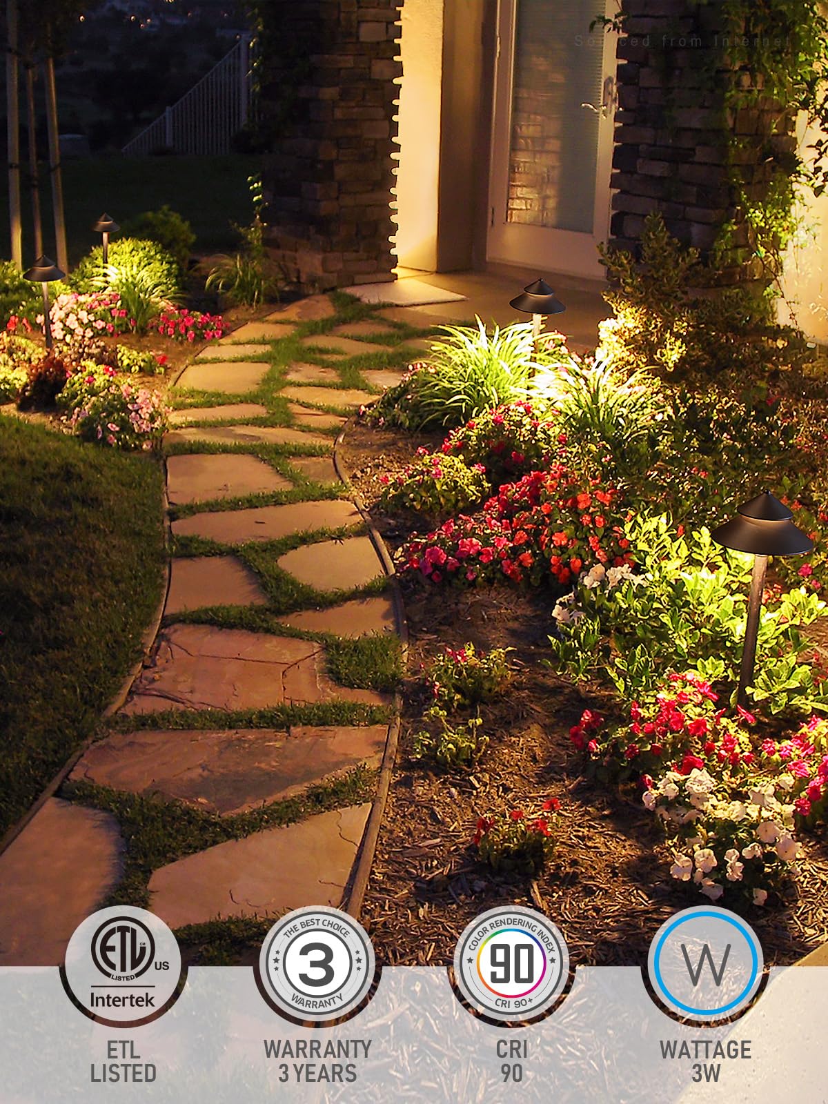 麗麗 LEONLITE 12-Pack LED Landscape Pathway Lighting, 3W AC/DC