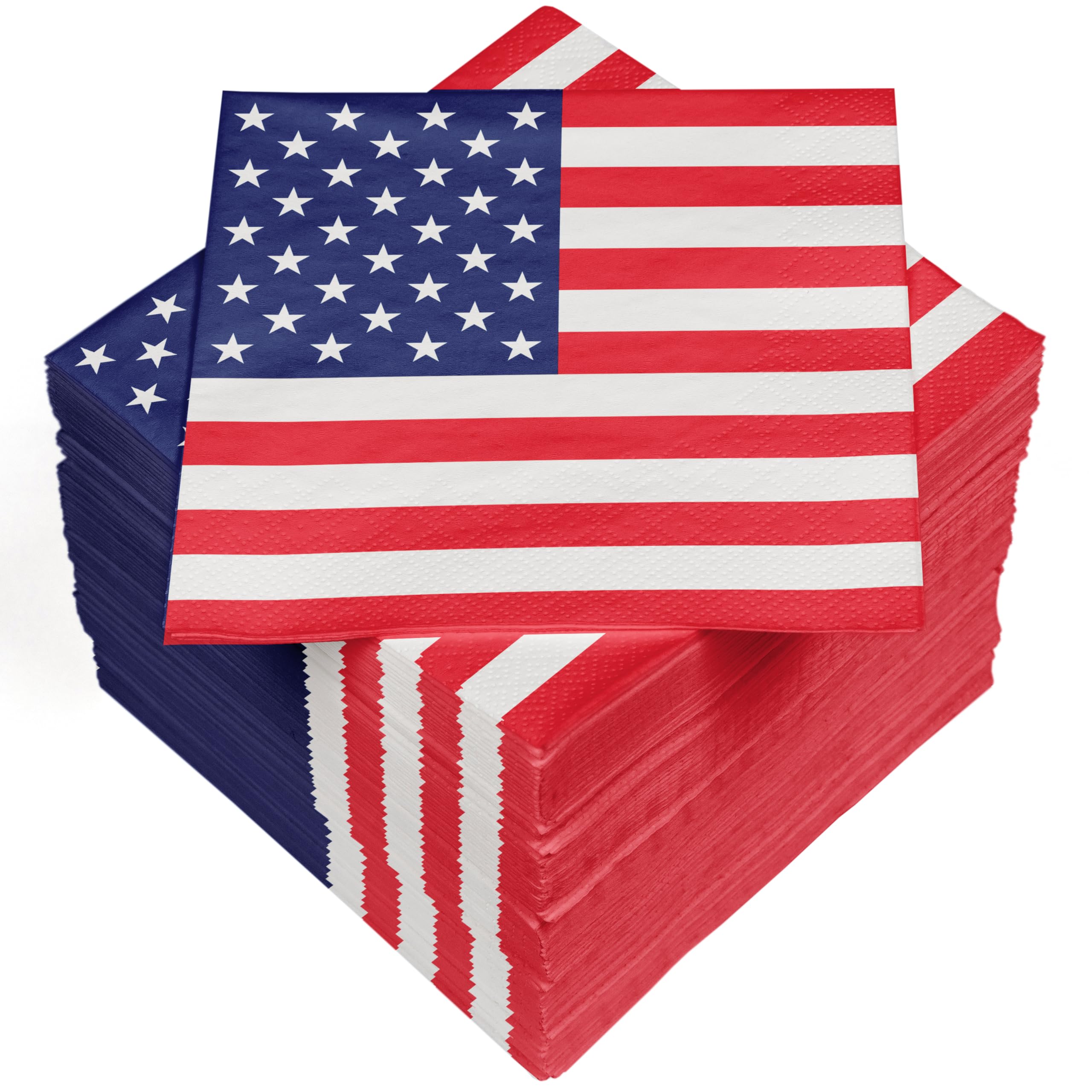 Heku Stars And Stripes 100 Napkins, 3-Ply, 33 X 33 Cm, Absorbent And Practical Packaging, Ideal For Special Occasions