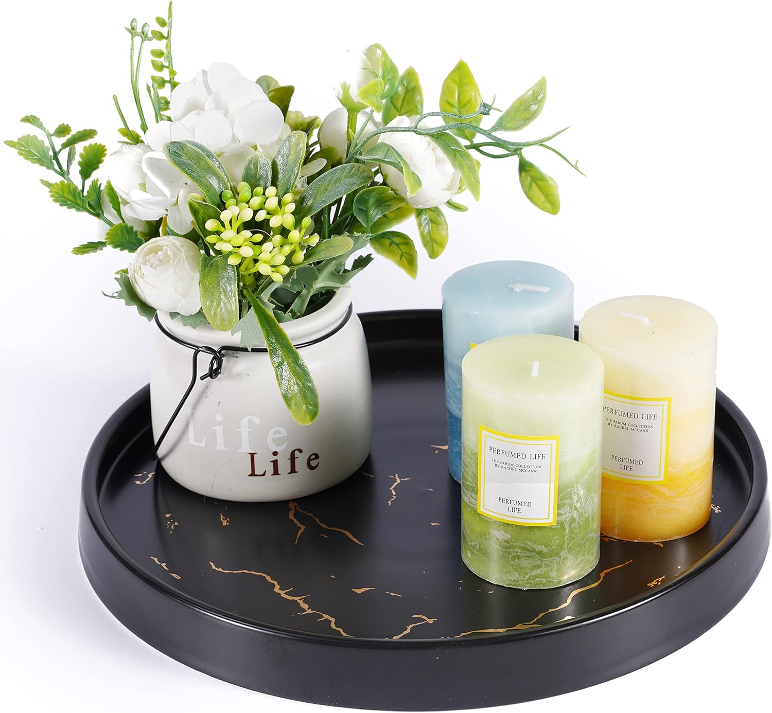 Amazon.com: Decorative Ceramic Serving Tray for Coffee Table & Dining ...