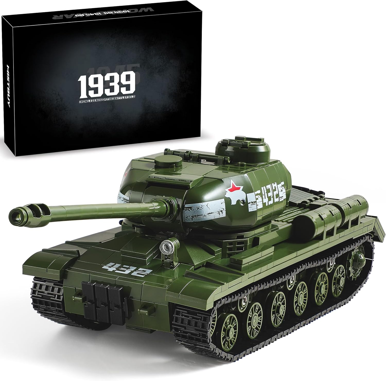 WW2 Army Tank Building Set Compatible with Lego, Soviet is-2 Military Tank Toy Model for Adults, Collectible Gift Ideal for Army Fans (1402 Pieces)