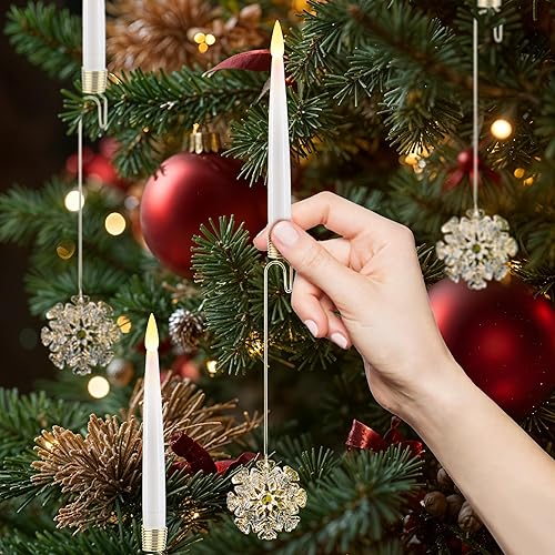 Miniatura 2 de Velas de árbol de Navidad, paquete de 10 velas cónicas sin llama para árbol de Navidad, vela falsa con pilas LED con control remoto para decoración