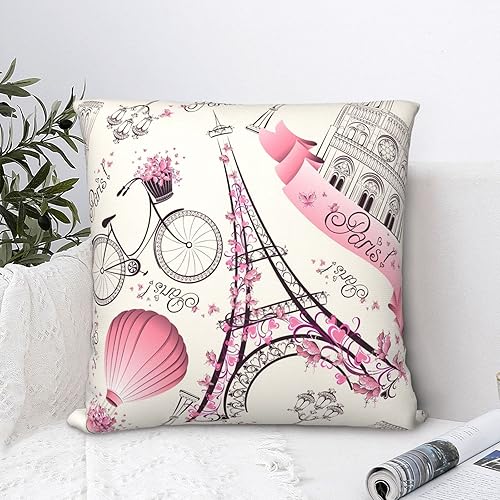 Miniatura 4 de Duduho Paris - Juego de 2 fundas de almohada cuadradas decorativas para dormitorio, salón, sofá, cama de 18.0 x 18.0in