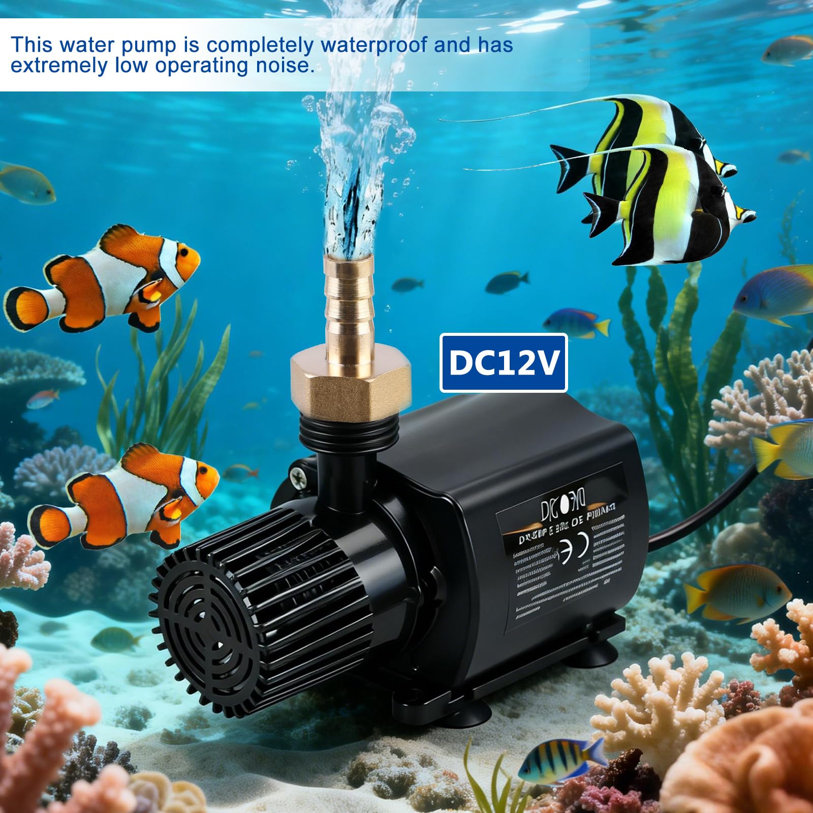 Wasserpumpe Brushless 12V DC, Wasserpumpe Mit Drehzahlregelung, 800l/H Aquariumpumpe, Tauchpumpen Mini, Für Aquarium Bürstenlose Tauchwasserpumpe Brunnenpool