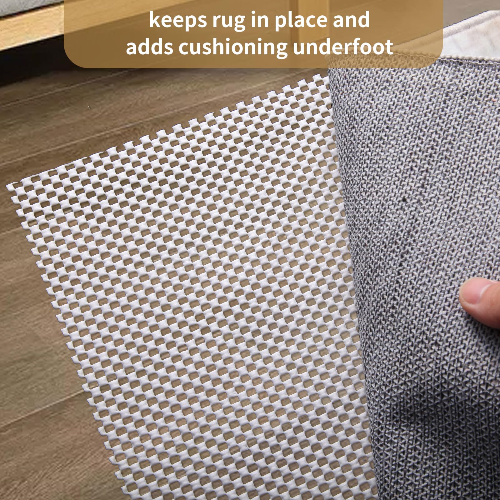 Tapis antidérapant de 1,8 x 2,7 m pour sols en bois dur, tapis épais antidérapant pour carrelage, maintient les tapis en place, doux et sûr