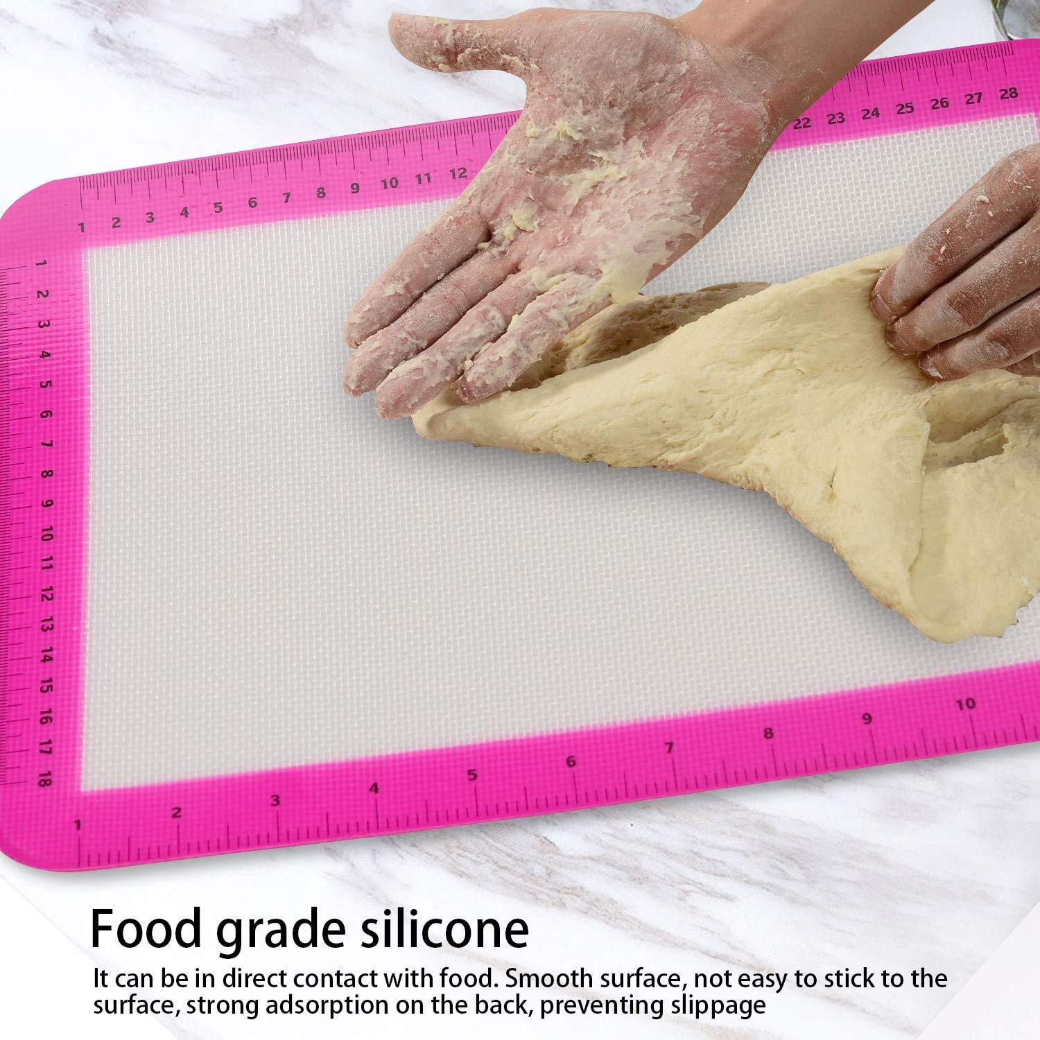 Deiss Lot de 2 Tapis en Silicone pour Cuisson du Pain en Cocotte – Résistant à la Chaleur, Antiadhésif & Réutilisable, Tapis de Cuisson en Silicone pour Pains au Levain, Durable