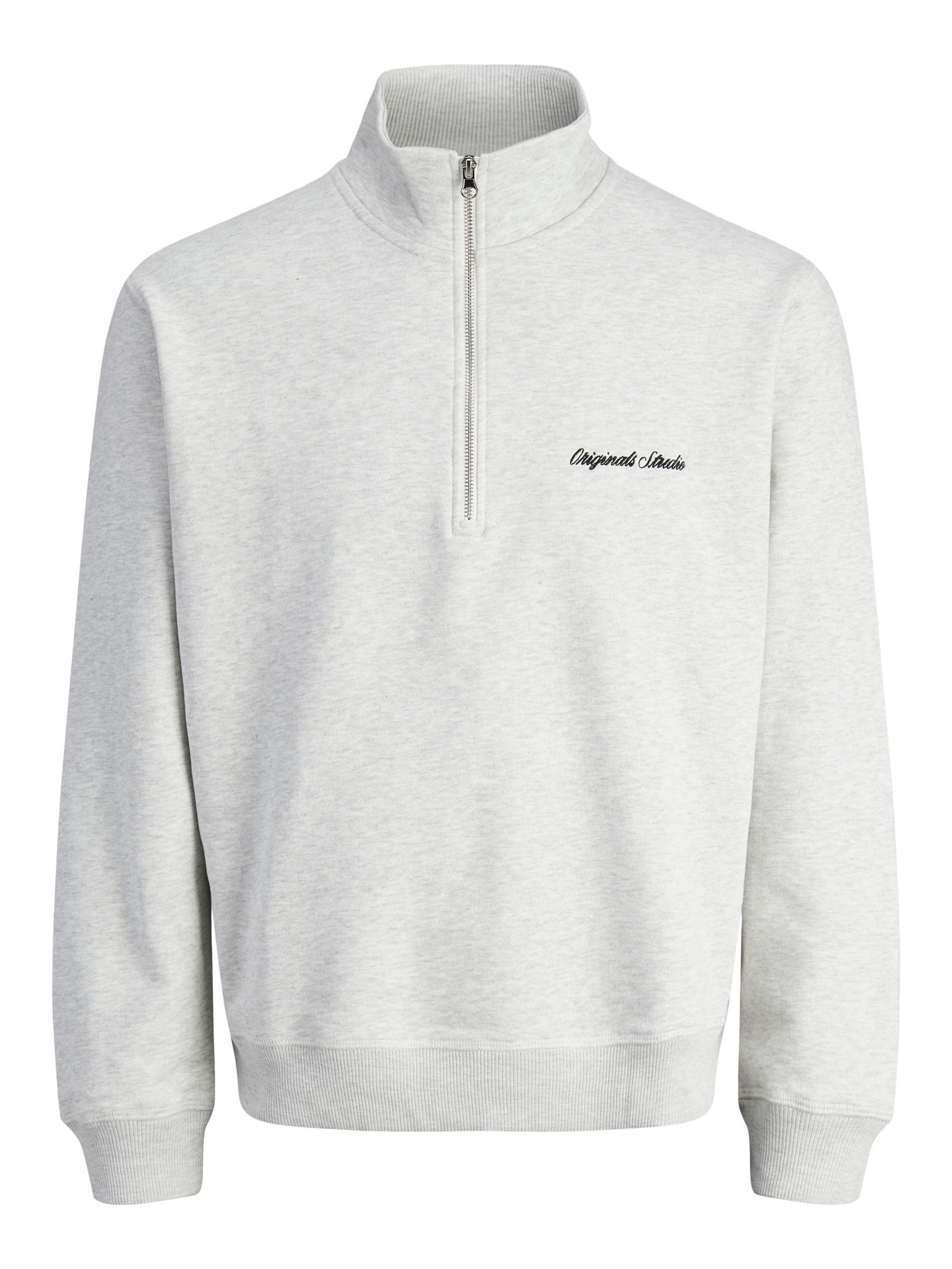 JACK & JONES Mens Jornorrebro Emb Sweat High Neck Sn, White Melange, XXL UK