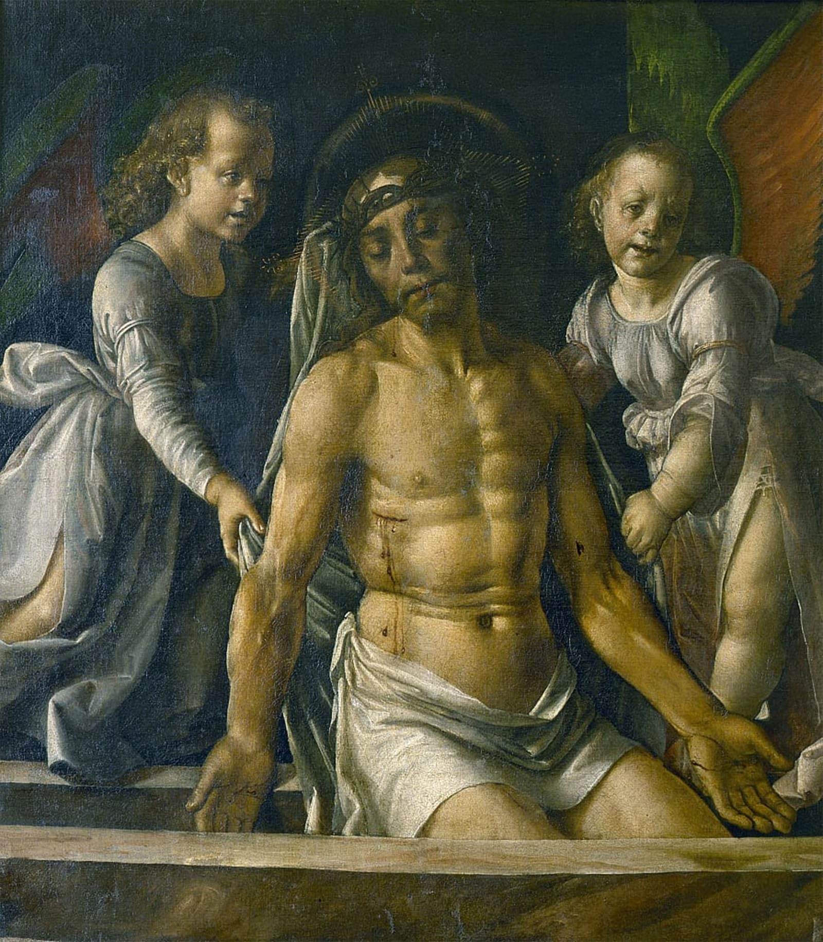 ARTXLXXBN Famous Prints Artwork Pictures Poster Painting Art Pietà with Two Angels by Pedro Berruguete Artwork Landscape Pictures for Home Decor 60x90cm