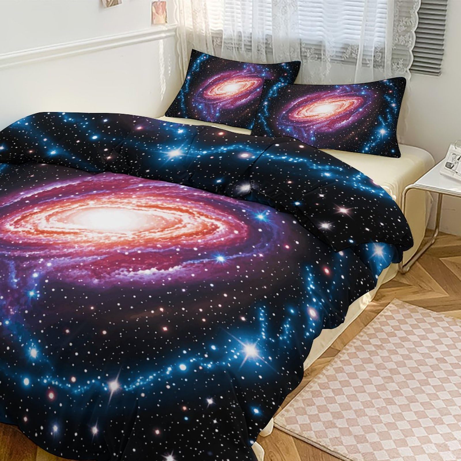Housse de couette zippée constellation pour changer de lit facilement
