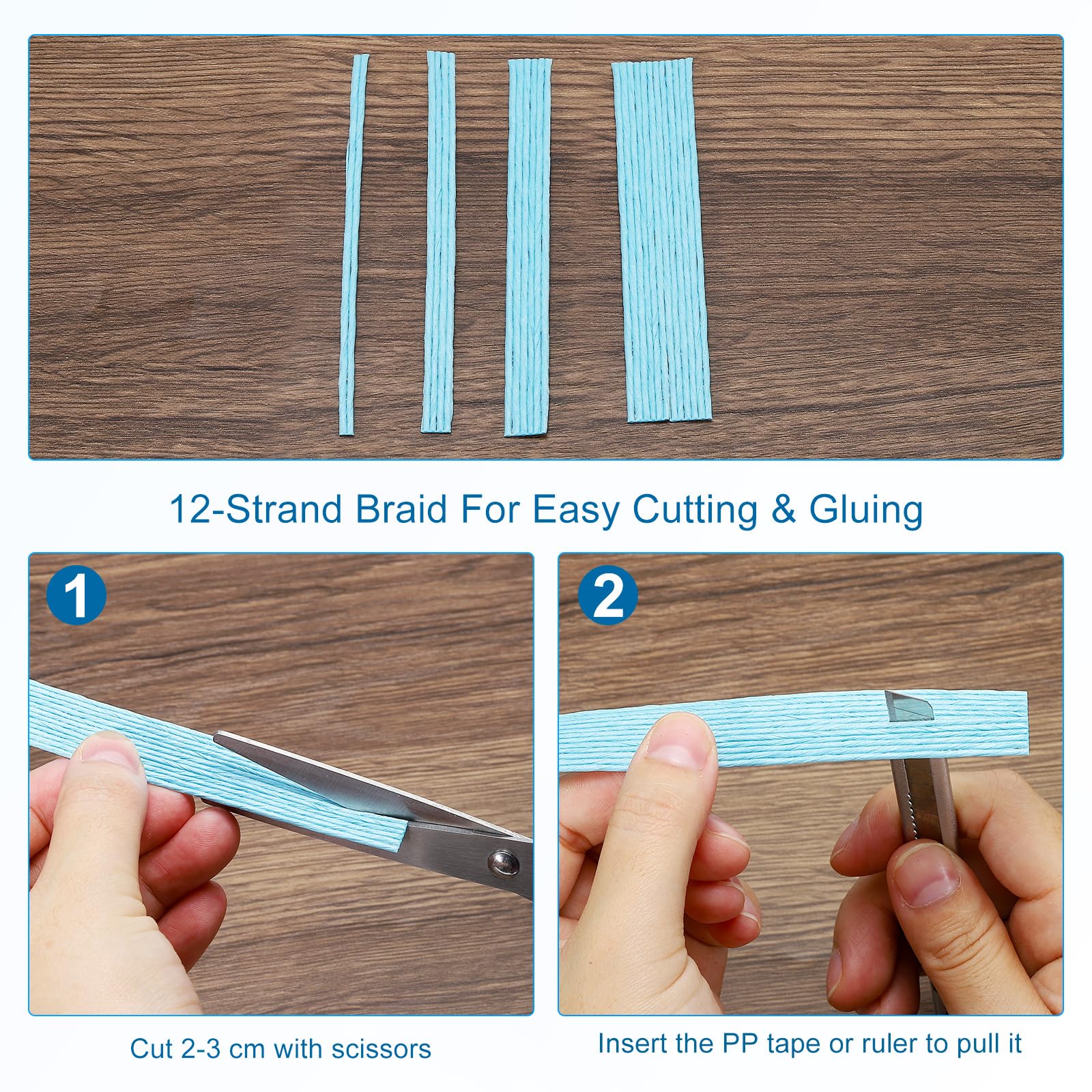 PATIKIL 5.4 Yards x 0.6″ Paper Rattan Weaving Cane, 12-Ply Paper Rattan ...