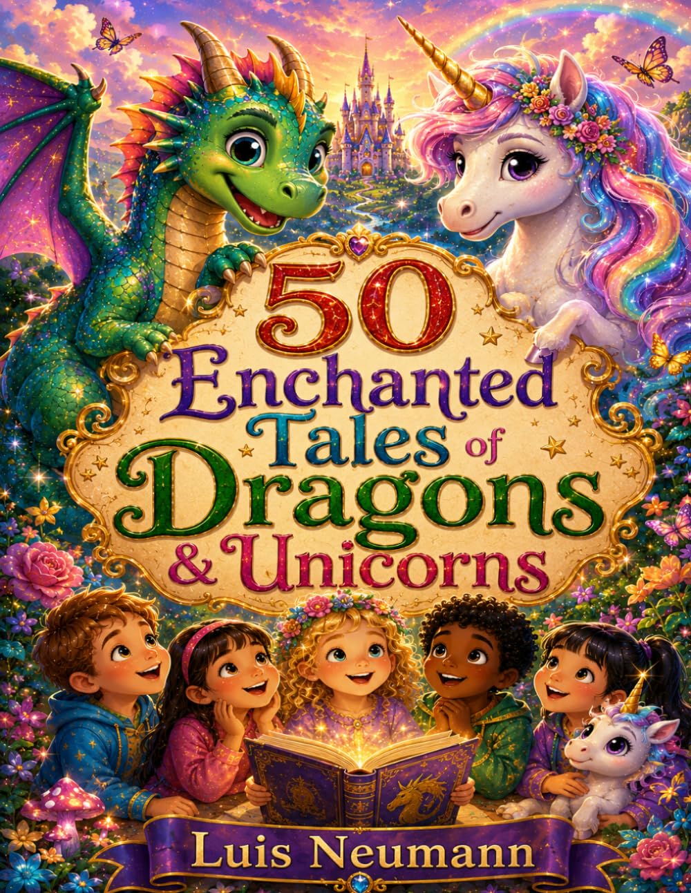 50 Enchanted Tales of Dragons & Unicorns: A Magical Coloring Book for Kids, Ages 3+ (WonderTales Coloring Adventures)