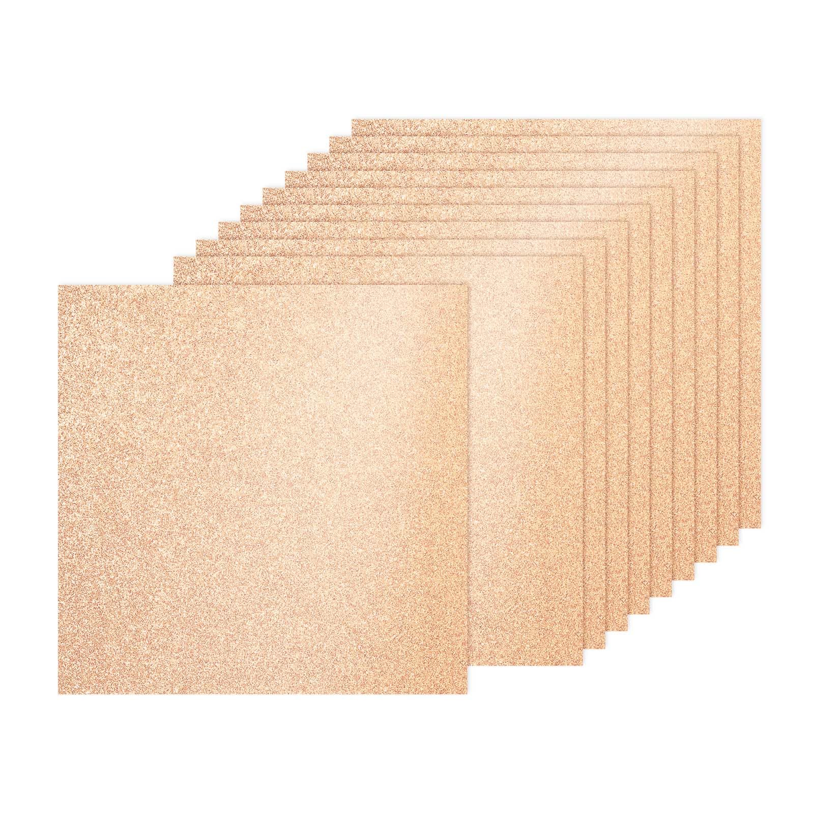 PATIKIL 20Sheets Champagne Glitter Cardstock, 12x12In Glitter Paper Card Stock Shiny Scrapbook 250gsm Sparkly Paper Large Shimmer for Crafts Scrapbook DIY Art Wedding Party