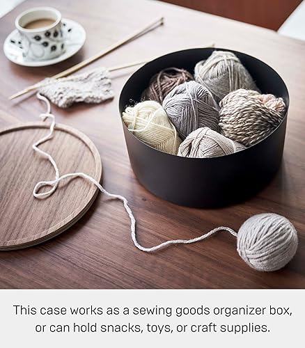 Miniatura 2 de Yamazaki Home Rin - Estuche redondo de almacenamiento, aperitivos, juguetes o suministros de manualidades, organizador de caja de costura, bandeja