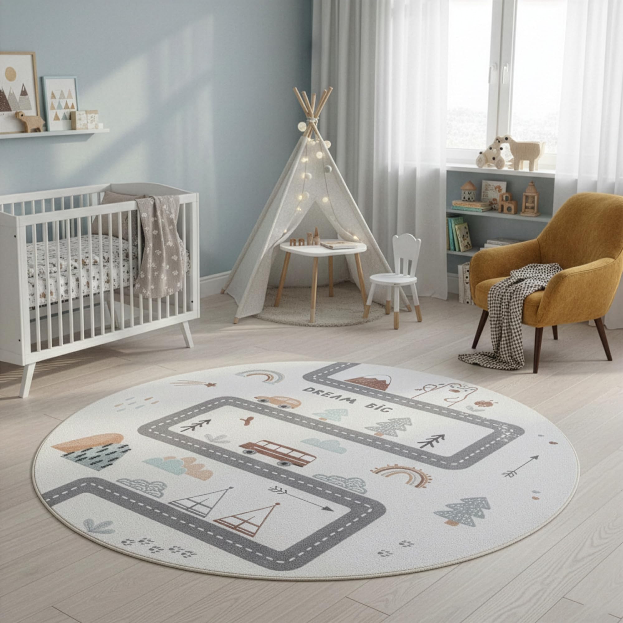 SIMPEX Kinderteppich Spielteppich für Kinderzimmer perfekt für große Kinderzimmerteppich