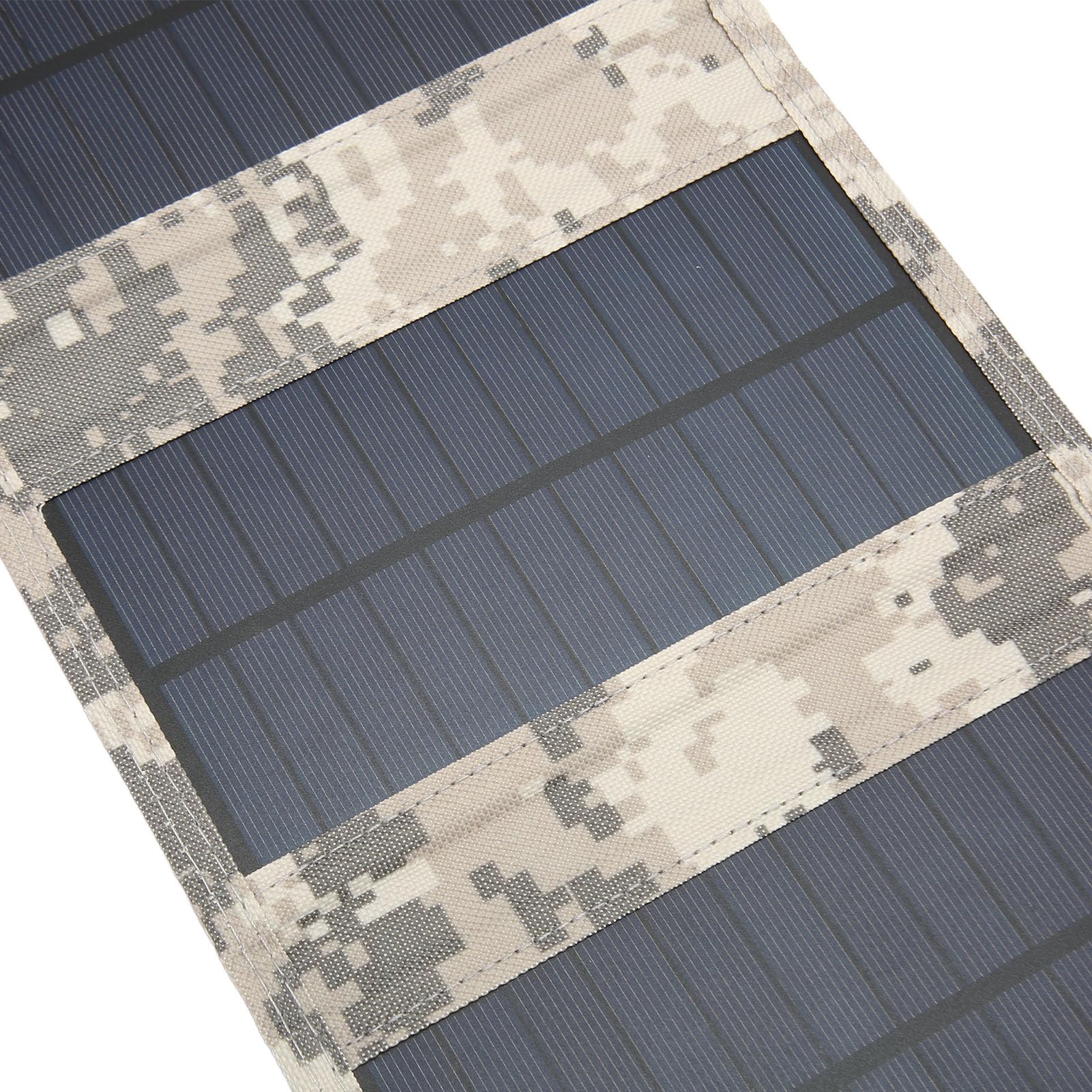 Chargeur Solaire Charger, Polysilicon et Oxford Tissu 6 Folds Chargeur Solaire Pliable étanche 5V 4A pour la Randonnée (Camouflage)
