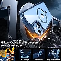 Vista 560 de TAURI Funda magnética 2 en 1 transparente para iPhone 14 Pro, compatible con Magsafe [no amarillenta] con protector de pantalla, protección de grado