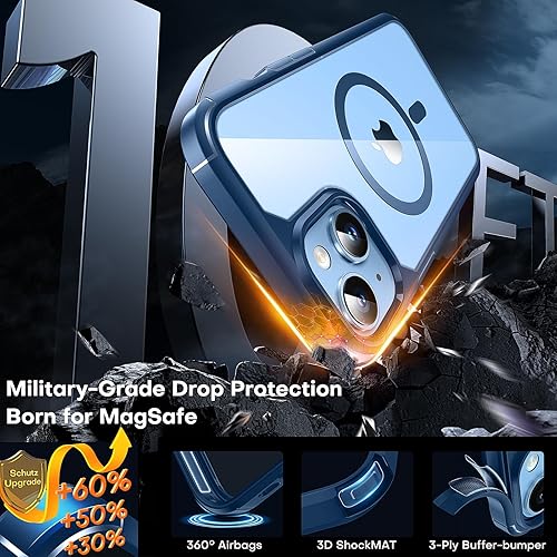 Miniatura 554 de TAURI Funda 3 en 1 para iPhone 13 Pro, [no amarilla] con 2 protectores de pantalla, funda delgada a prueba de golpes para iPhone 13 Pro, color negro