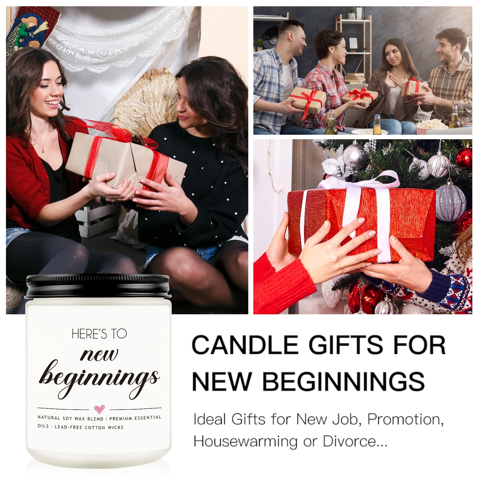New Beginnings Candle, Congratulations Gifts, Leaving Gift for Colleague Women Men New Job/Home Gifts - Image 2