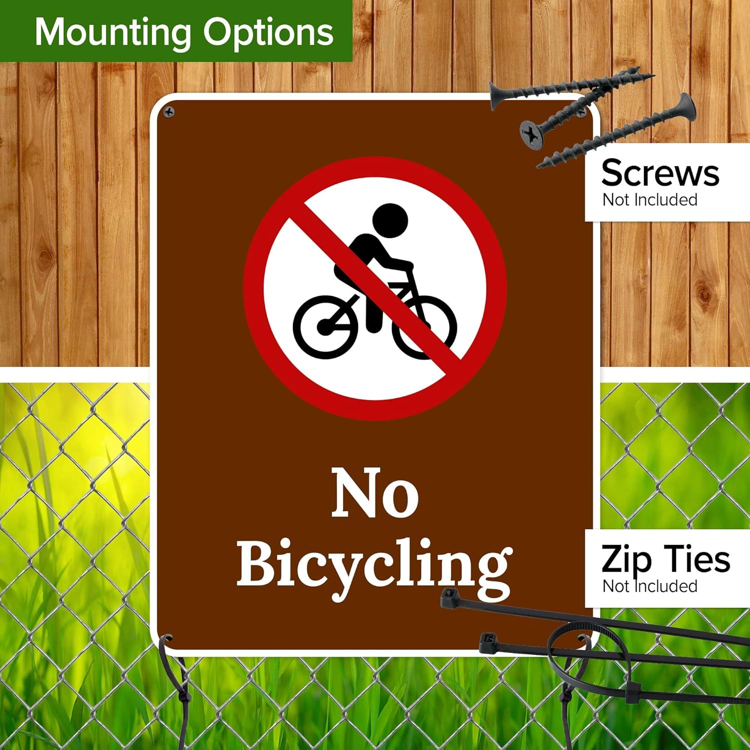 No Bicycling Sign, 24x30 Inches, 55 mil thick HDPS (high density polystyrene), Made in USA by My Sign Center