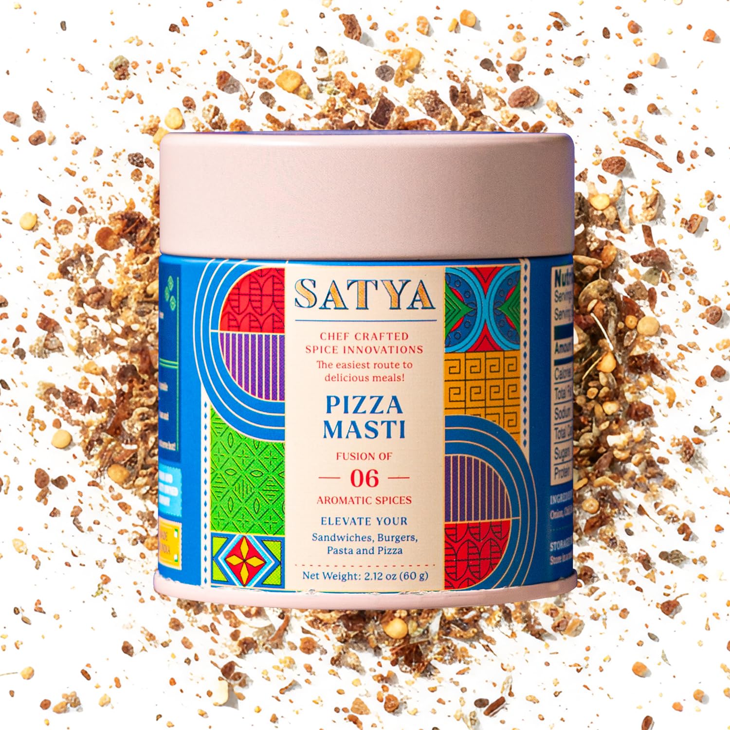 Satya Blends Italian Pizza Seasoning 2.12 Oz, Garlic Herb Italian Spice Blend, Vegan, Gluten Free, Low Sodium, Dye Free Pizza & Pasta Seasoning,