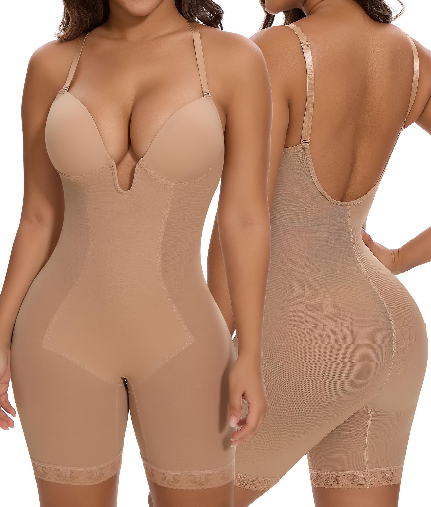 Body Modellante SHAPERIN Senza Schienale - Contenitivo Pancia Piatta, Reggiseno Incorporato, Scollo A U - Foto 6