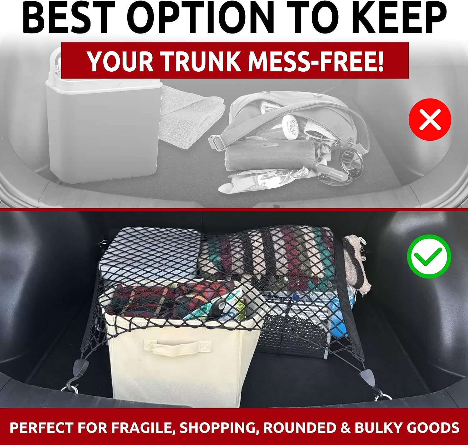 Rear Floor Style Trunk Mesh Cargo Net for Toyota Corolla Cross L LE XLE 2022-2025 - Car Accessories - Premium Trunk Organizers and Storage - Vehicle Carrier Organizer for Toyota Corolla Cross