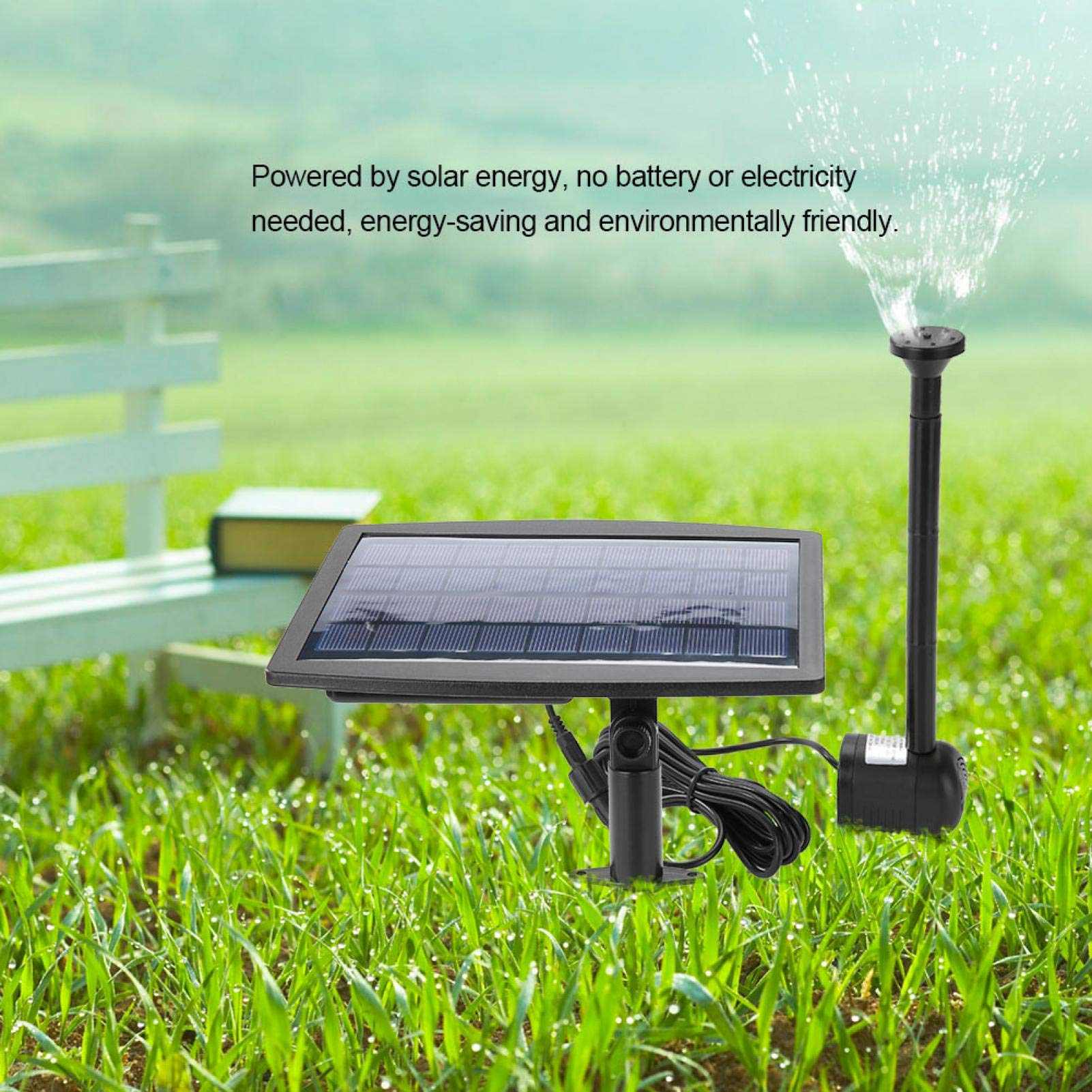 Pompa ad Acqua Solare, Pompa ad Acqua a Fontana ad energia Solare da 2,5 W per Piscina, Stagno, Patio, Piante da Giardino, Acquario
