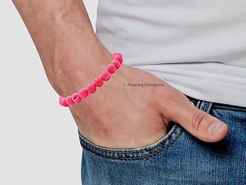 Miniatura 5 de Pink Lava Bracelet for Women Men's Gifts - Protection Healing Crystal Bracelet - 8mm Gemstone Beaded Adjustable Bracelet Pulseras Para Hombres Mujer