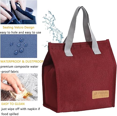 Miniatura 10 de Bolsa de almuerzo para mujereshombres, impermeable, reutilizable, portátil, bolsa de almuerzo. Bolsa térmica ideal para el