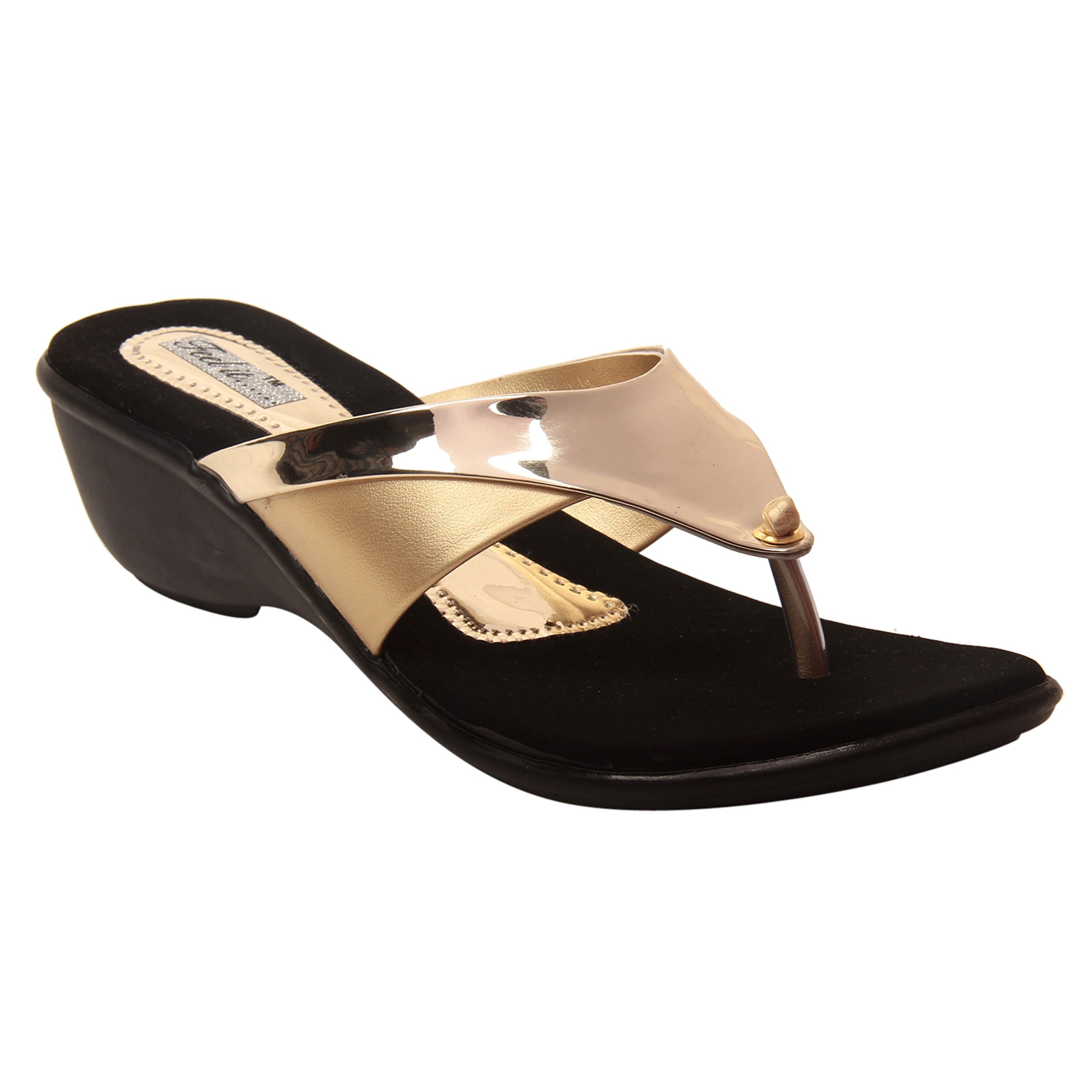 Feel it Leatherite Golden Color Wedge For Womens & Girls (A-725-Golden-36) (B07C5MTWBB) Amazon Price History, Amazon Price Tracker