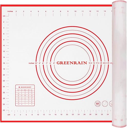 Miniatura 7 de GREENAIN - Alfombrilla de silicona antiadherente para repostería con medidor