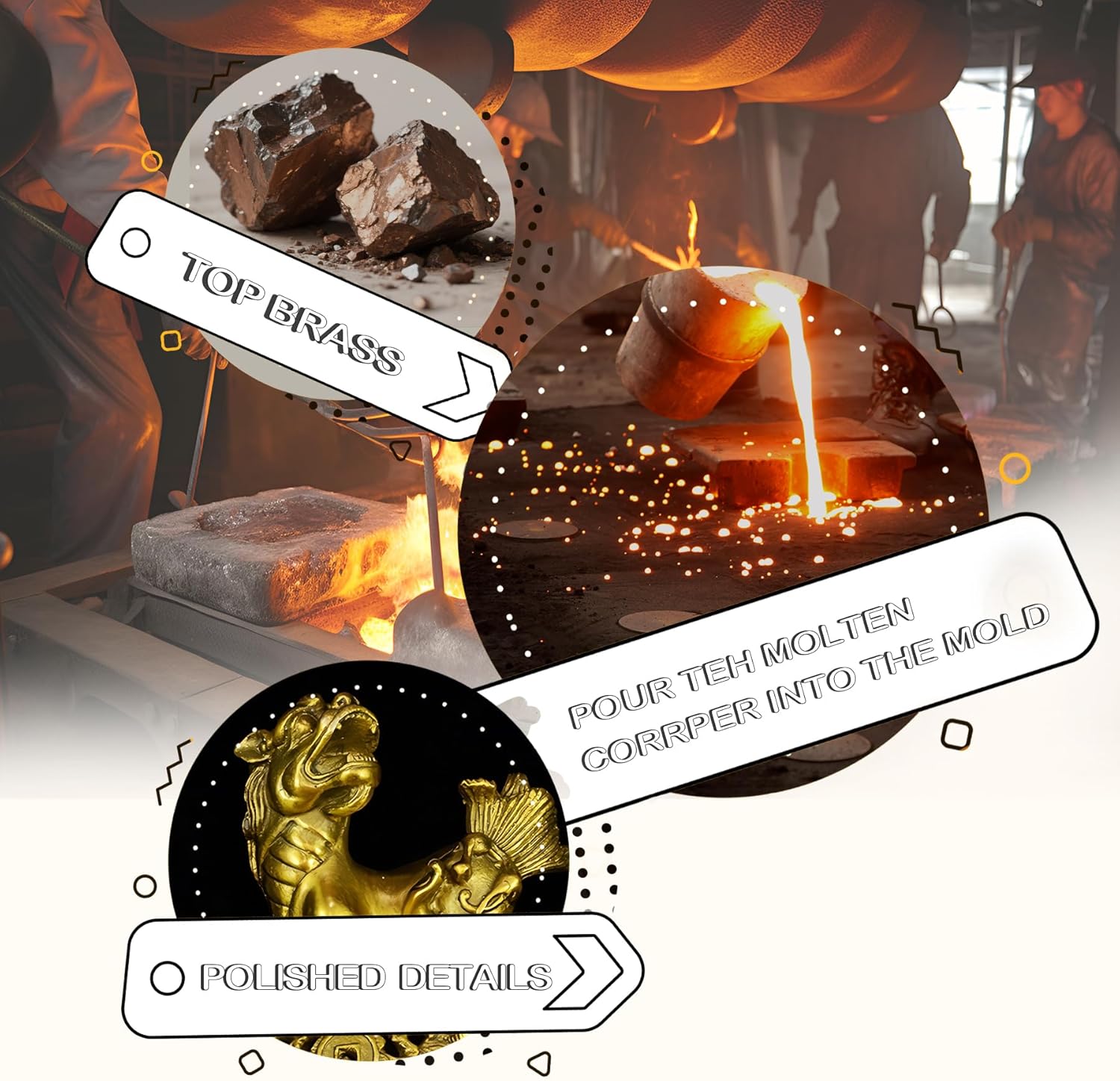 Top Brass Incense Burner & Holder Censer - Handmade for Home Decor, Meditation Decor, Spiritual Gifts, Zen Decor, Suitable for Incense Coil and Incense Cones,Chinese New Year Decoration (Small)